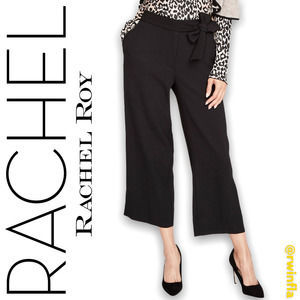 Rachel Roy Sash Tie Cropped Wide Leg Pants 6 NWT